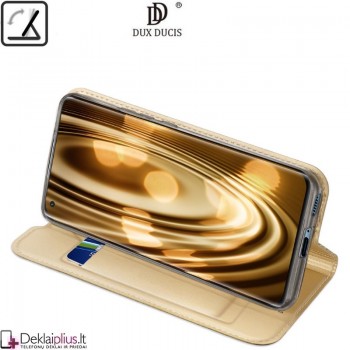 Dux Ducis dirbtinės odos atverčiamas dėklas - auksinės spalvos (telefonams Xiaomi Mi 11)